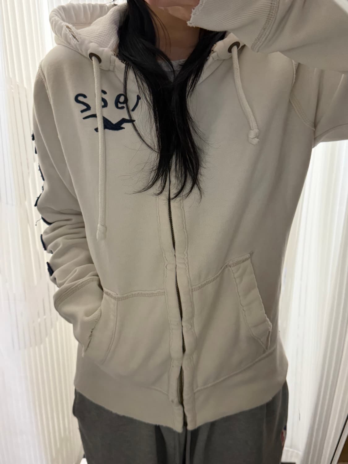 홀리스터 화이트 후드집업 m 상품이미지1