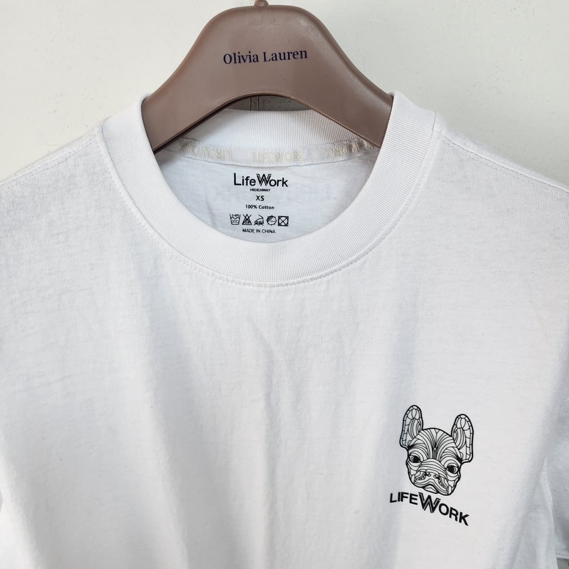 라이프워크 불독 반팔 티셔츠 화이트 상품이미지2