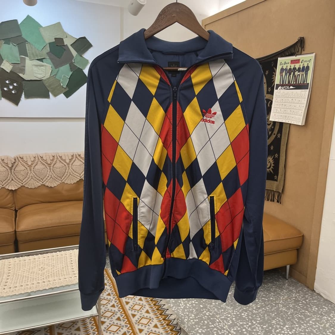 아디다스 펑크 키치 아가일 체크 져지 집업 105 C11118 상품이미지3