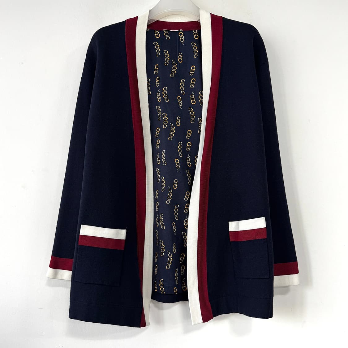 산드로 배색 니트 오픈 가디건 상품이미지2