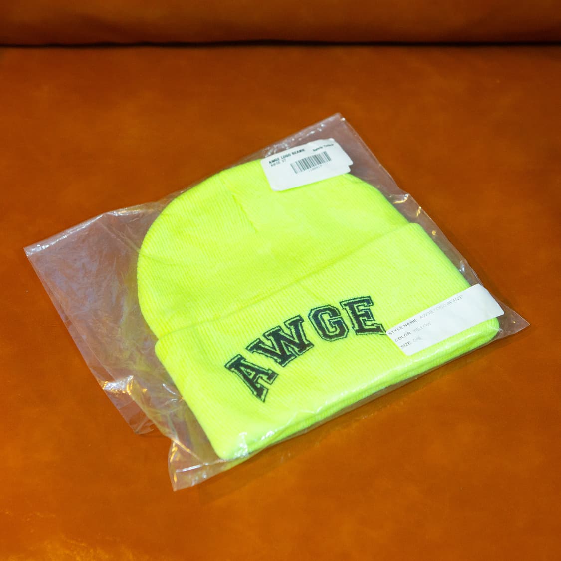 AWGE 로고 비니 옐로우 상품이미지1