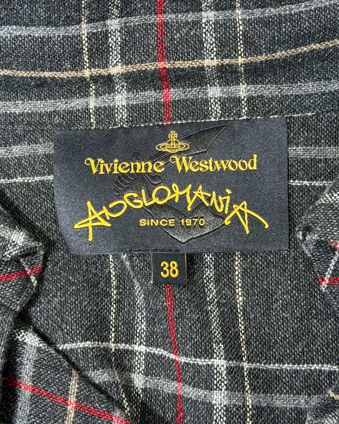 비비안웨스트우드 차콜 타탄 체크 오픈 카라 원피스 상품이미지7