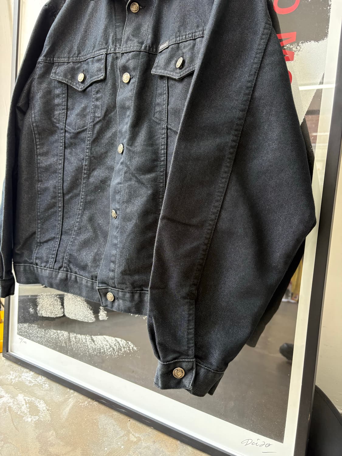 90s Versace jeans Couture 흑청 자켓 상품이미지5