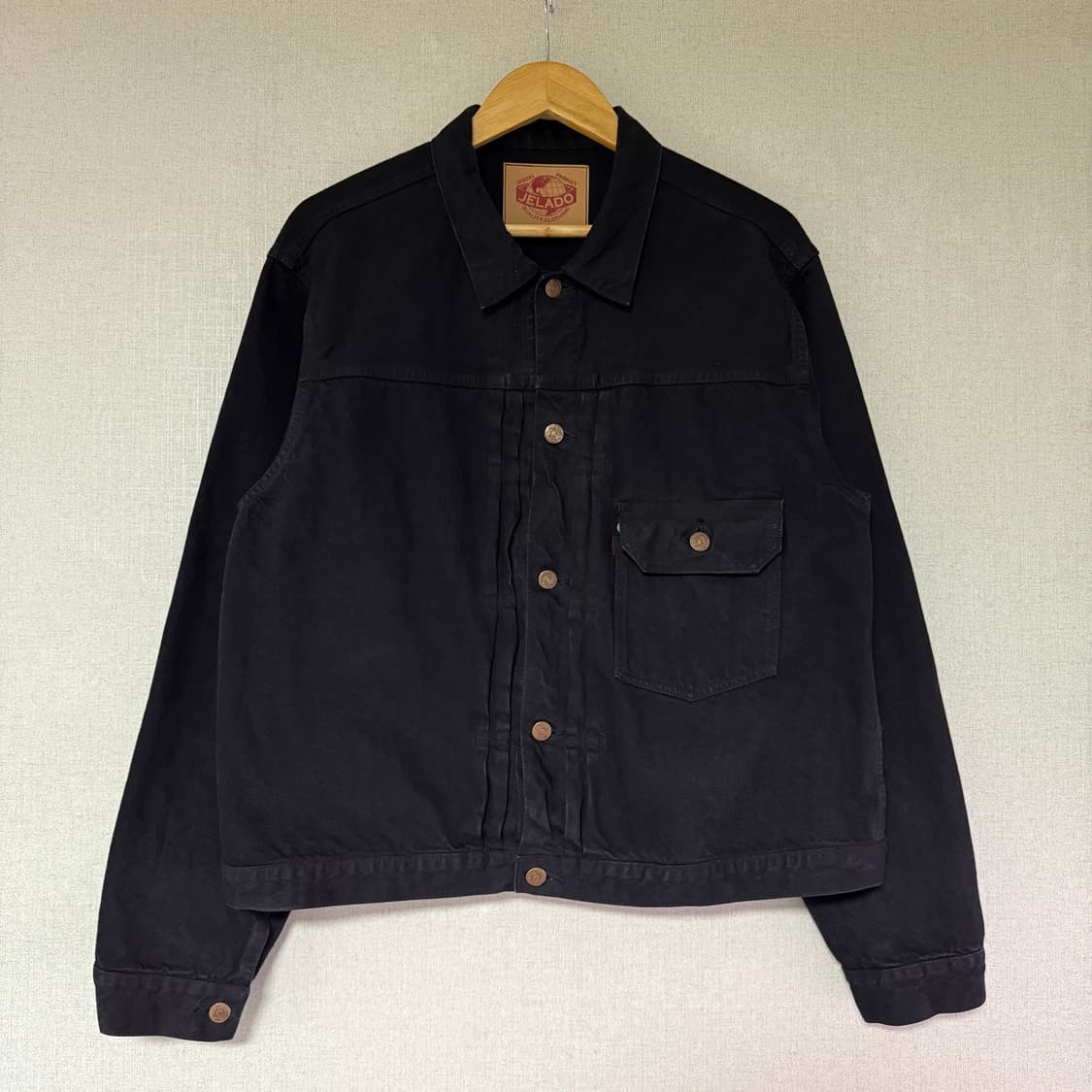 [XXL]제라도 410XX 가공 서퍼 블랙 데님 트러커 자켓 상품이미지4