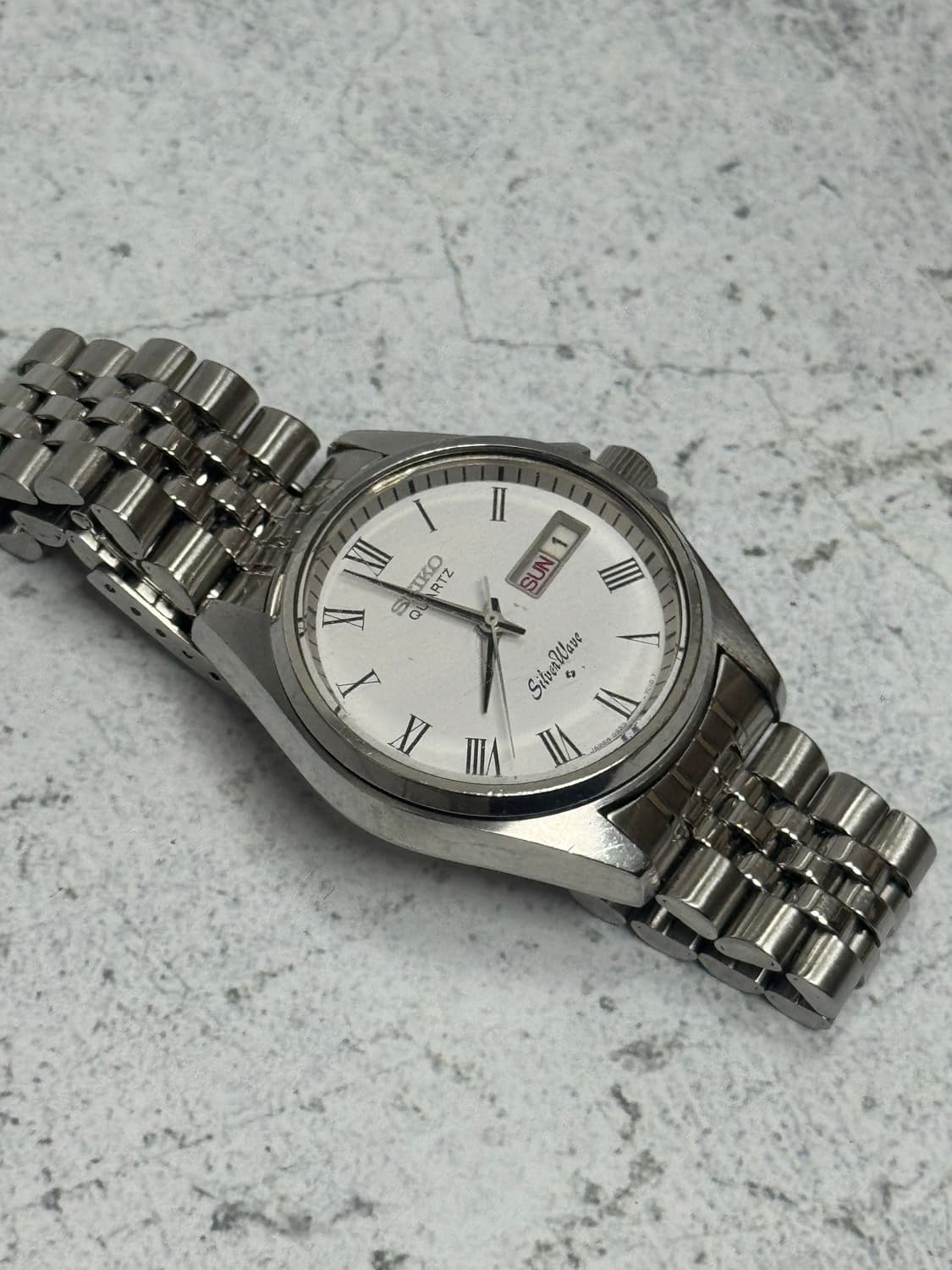 70s 빈티지 세이코 실버웨이브 로마인덱스 쿼츠 상품이미지4