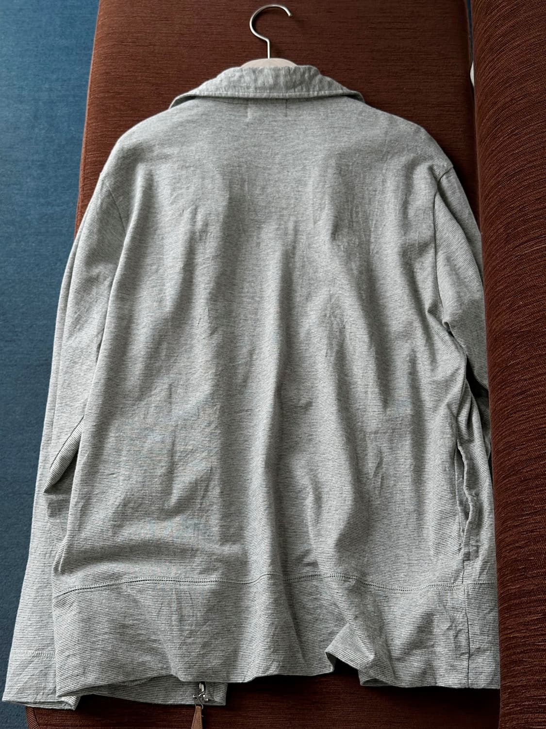 High count cotton micro stripe zip jacke 상품이미지5