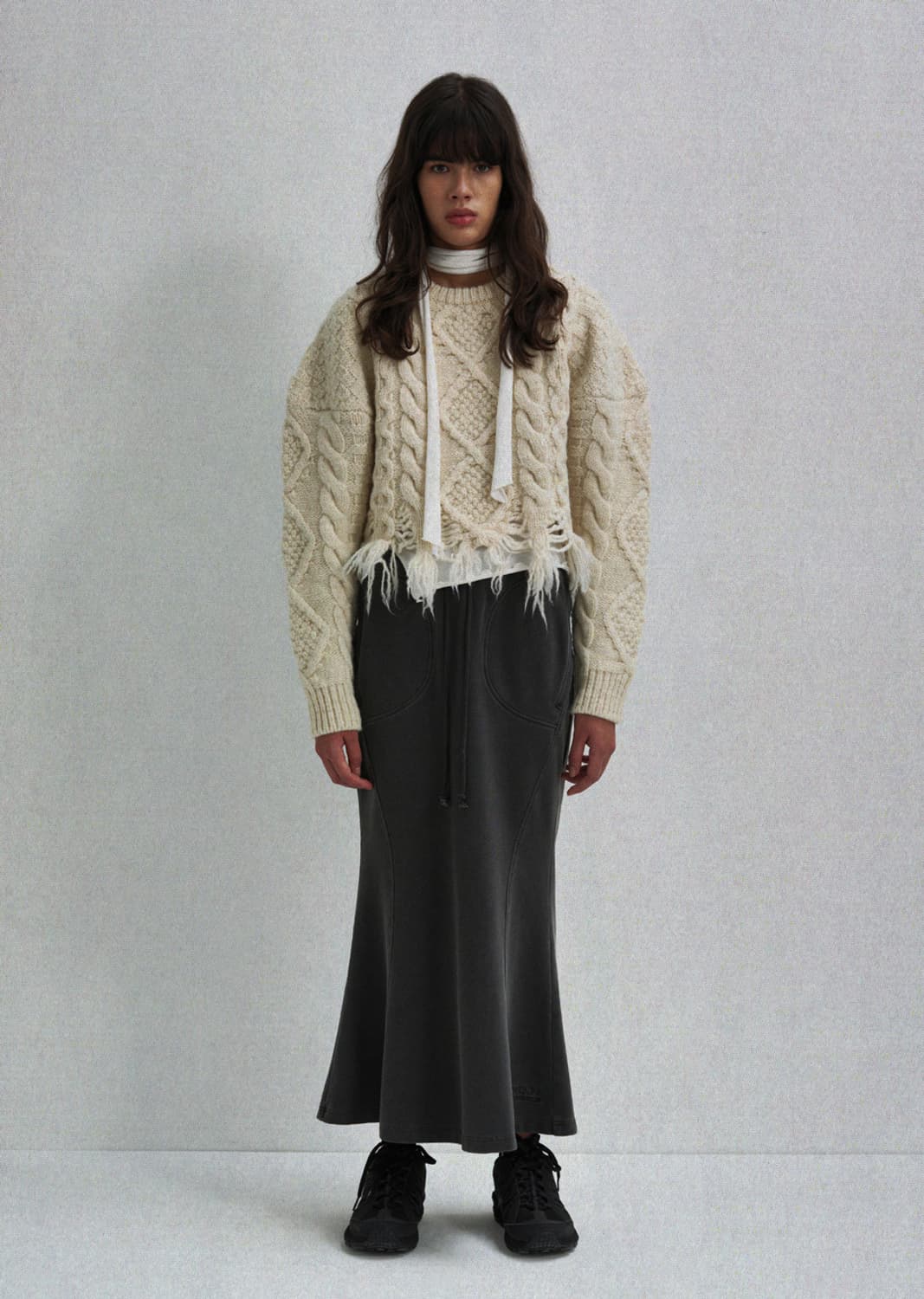 S/E/O 에스이오 CHUNKY CABLE SWEATER CREAM 상품이미지4