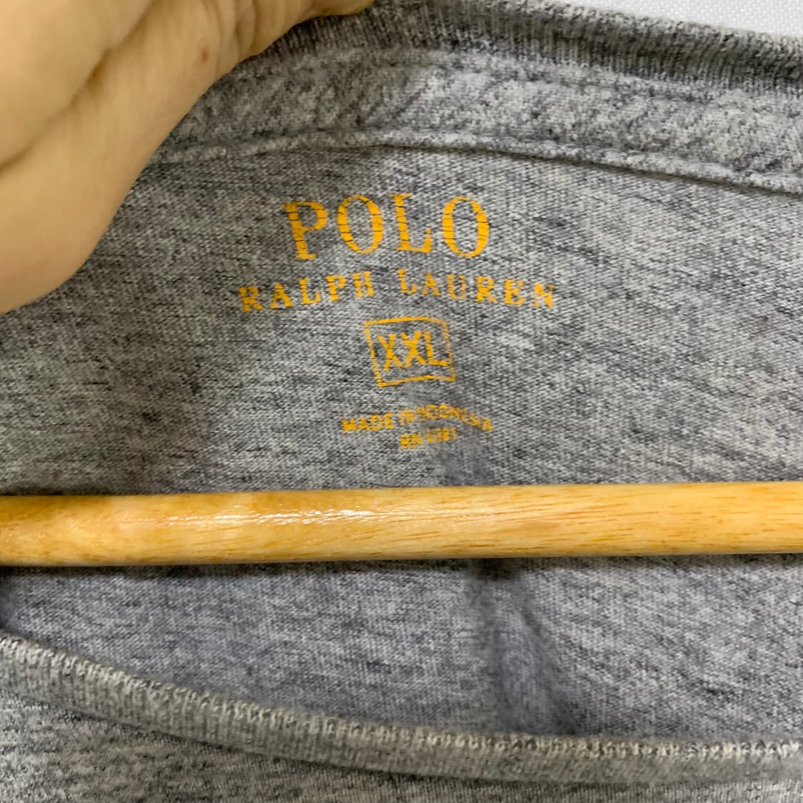 폴로 랄프로렌 포니 로고 포켓 반팔 티셔츠 빈티지 그레이 2XL 루즈핏 상품이미지4