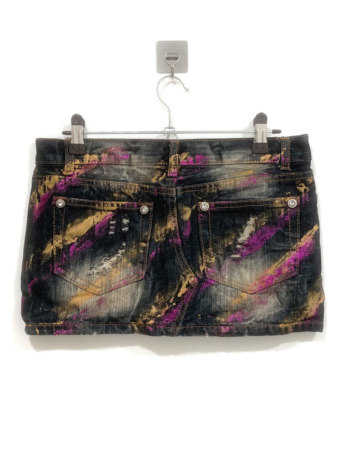 damage painting denim short skirt 상품이미지4