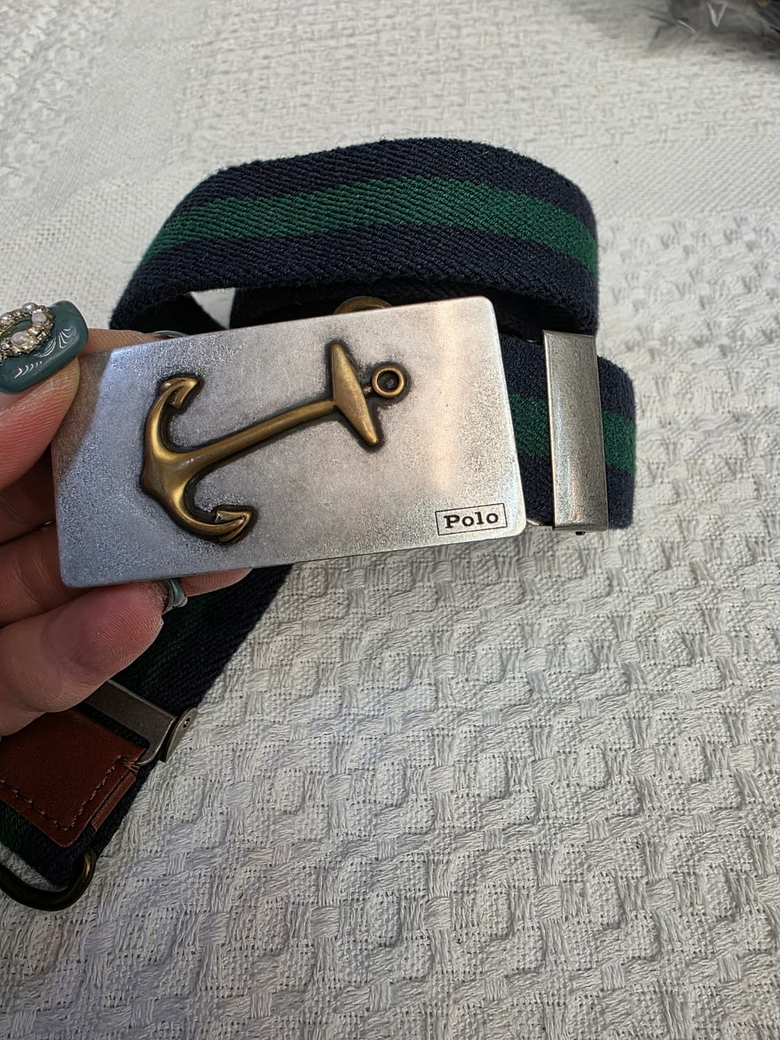 폴로 랄프로렌 앵커 버클 스트라이프 벨트 S 상품이미지2