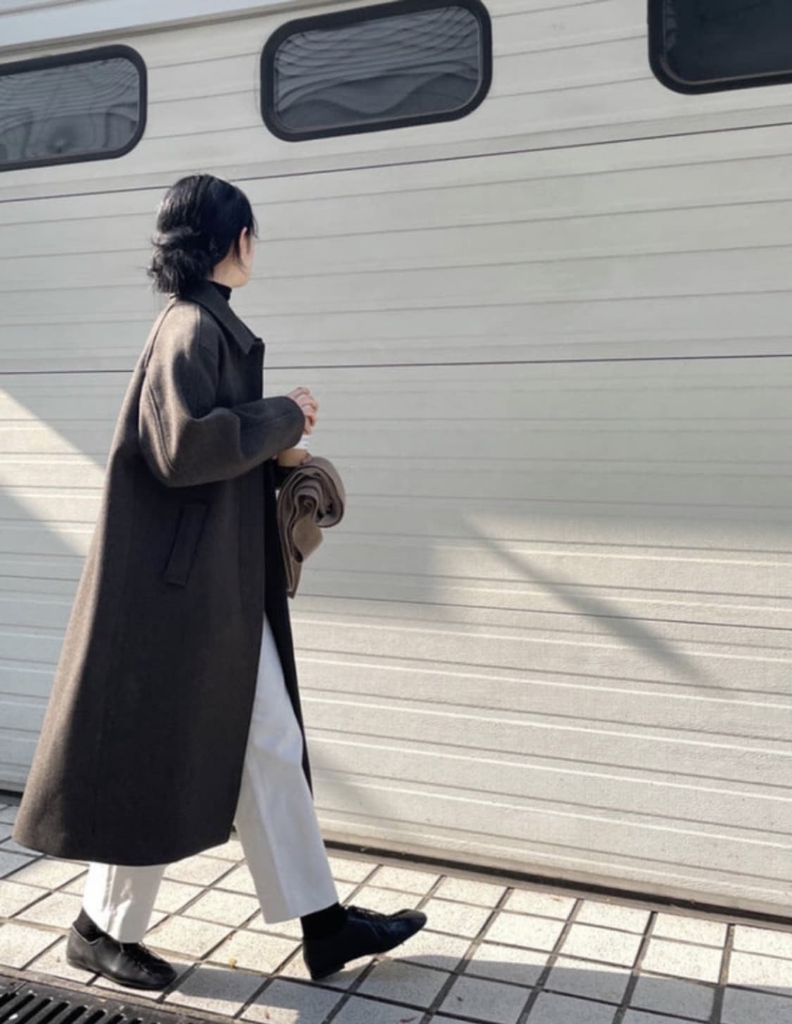 노멜렛 브레스트 울 오버사이즈 차콜 브라운 42 상품이미지2