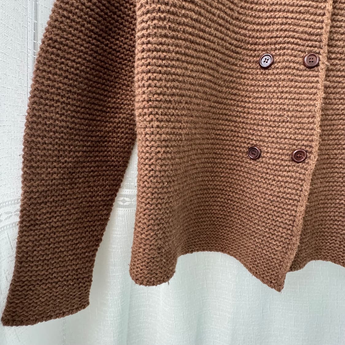 브라운 더블단추 니트 가디건 상품이미지3