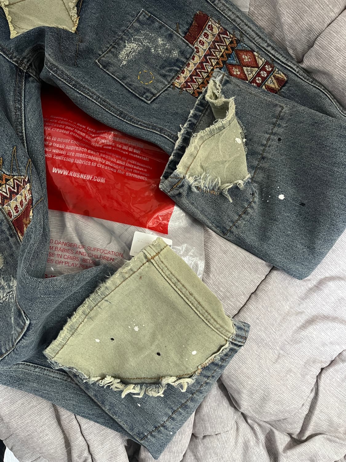 쿠스너프 kusneuf 패치 데님진 1 상품이미지3