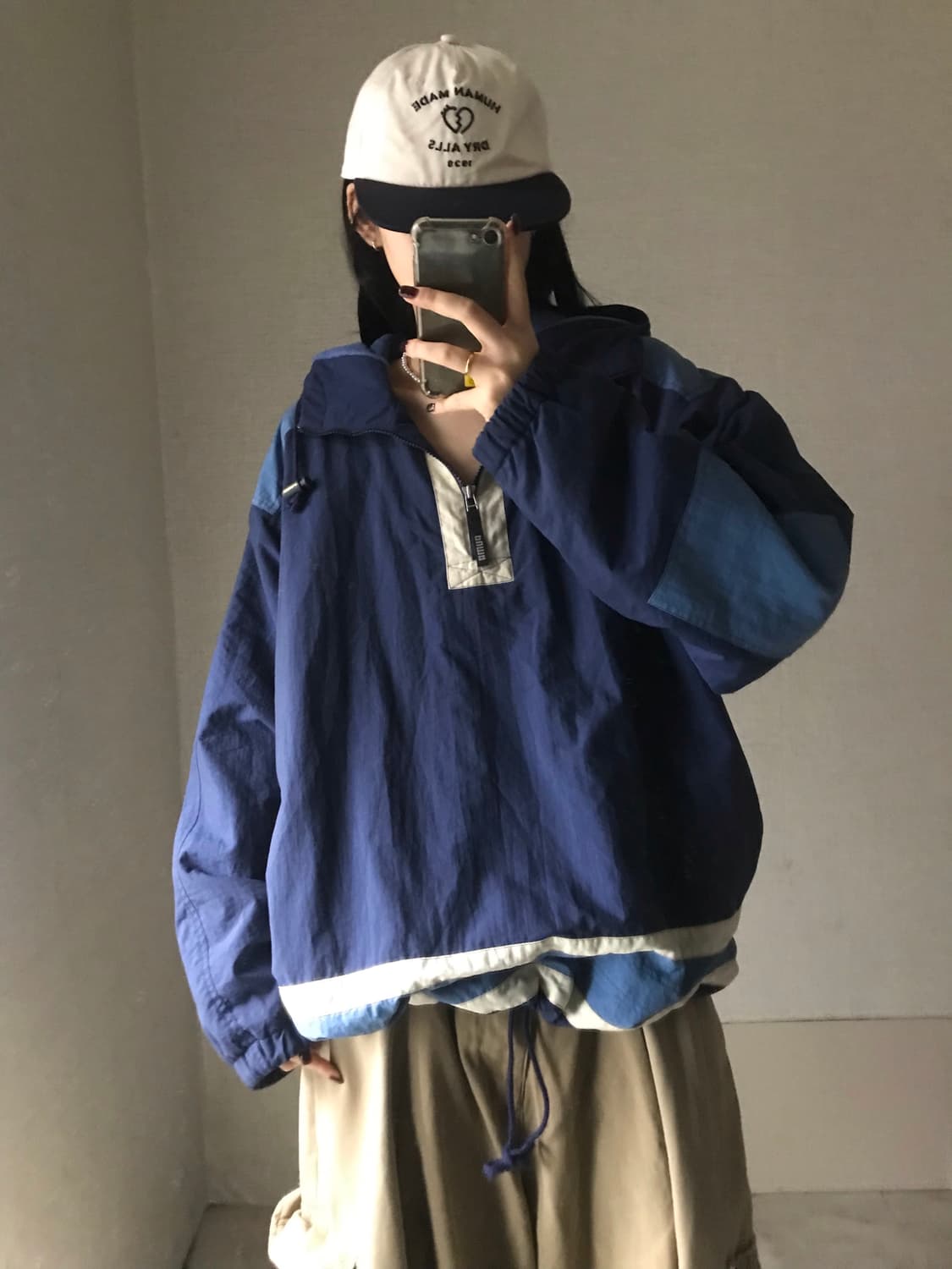 퓨마 오버핏 누빔 반집업 상품이미지1