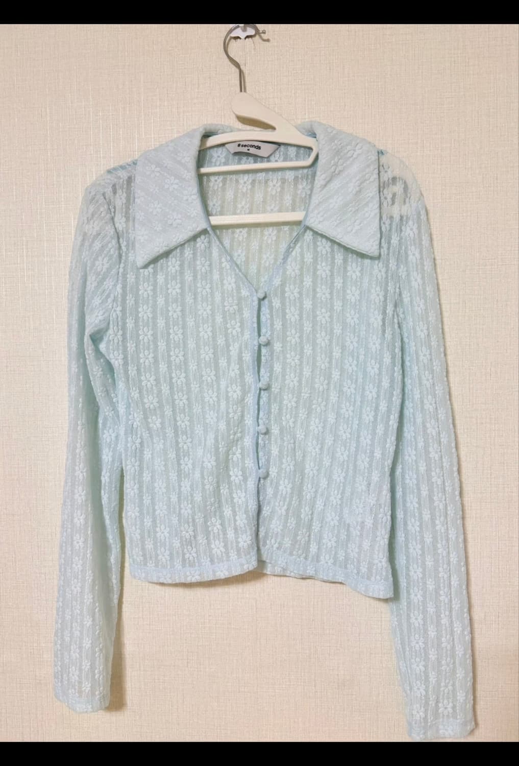 에잇세컨즈 플라워 스카시 가디건 skyblue cardigan 상품이미지1