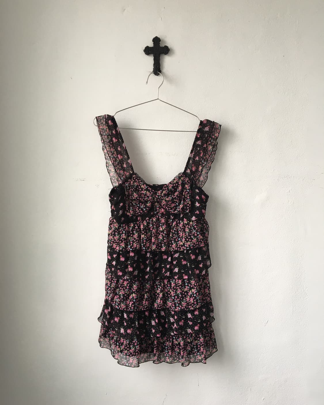Ribbon point flower pattern layer sleeve 상품이미지2