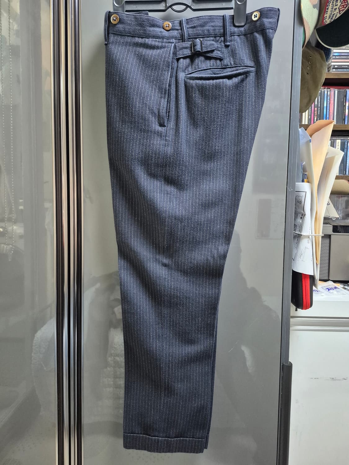 더블알엘 네이비 핀스트라이프 울 트루져 상품이미지2