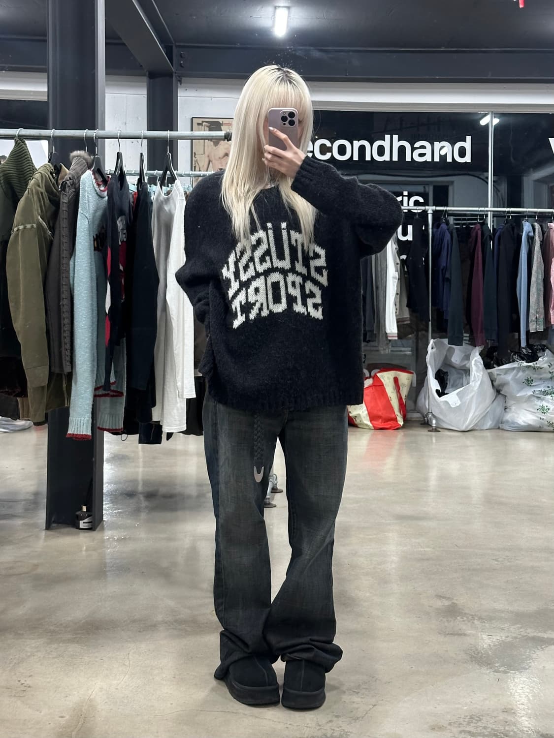 스투시 스포츠 헤어리 니트 스웨터 상품이미지2