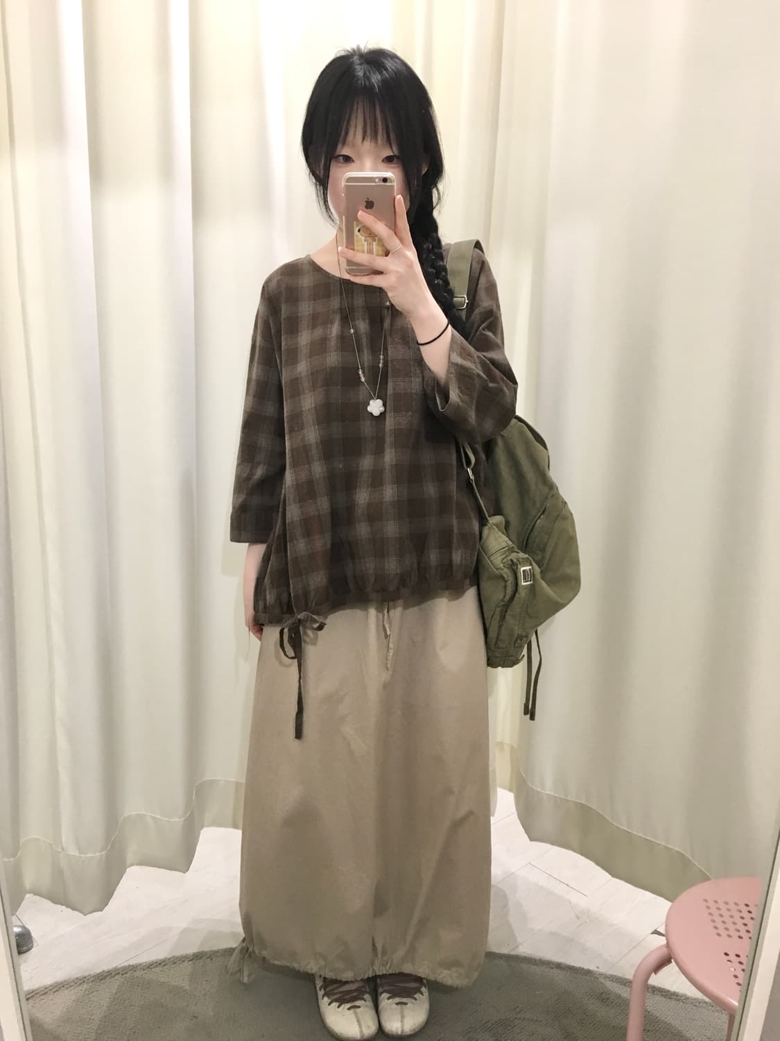 cookie check blouse 상품이미지5