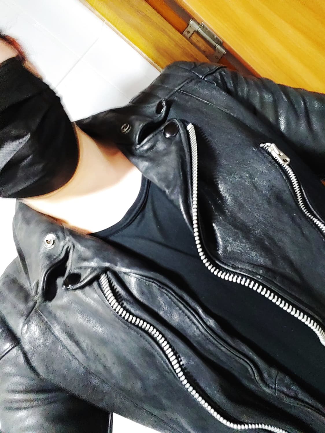 벌크업 헤비레더 라이더 자켓 슬림100 상품이미지2