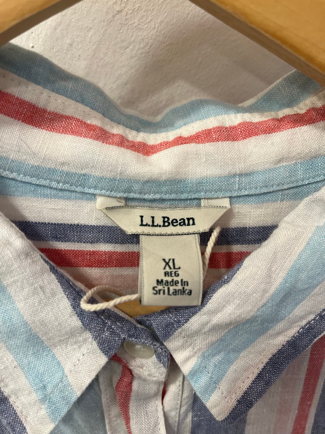 [XL] 엘엘빈(L.L.Bean) 100% 린넨 멀티 스트라이프 셔츠 상품이미지4