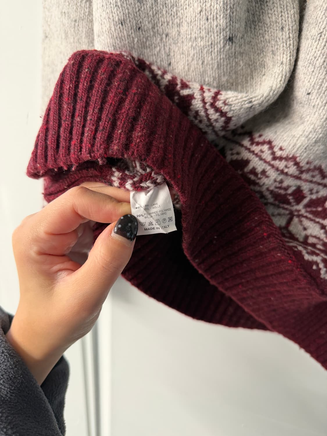 이태리 노르딕 패턴 반집업 니트 스웨터 상품이미지7