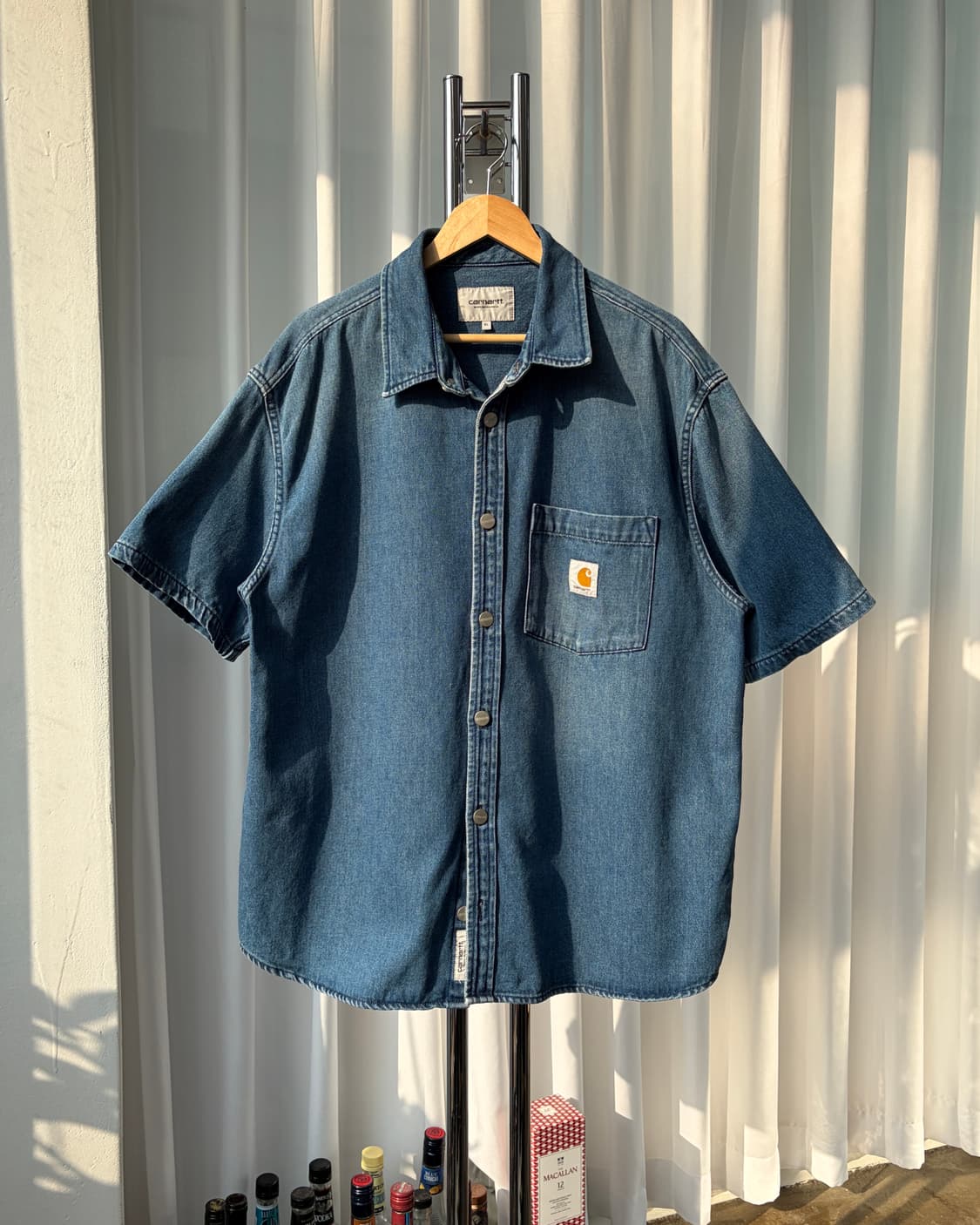 [XL]칼하트 WIP 숏슬리브 오디 데님 셔츠 블루 상품이미지2