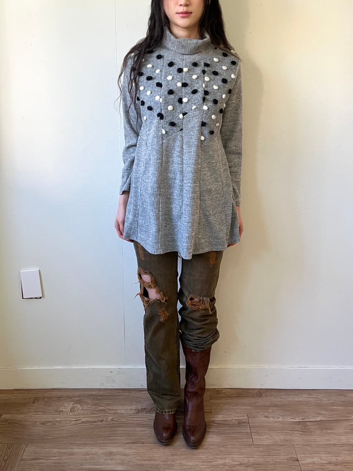 GRAND Paris 도트 롱 터틀넥 상품이미지8