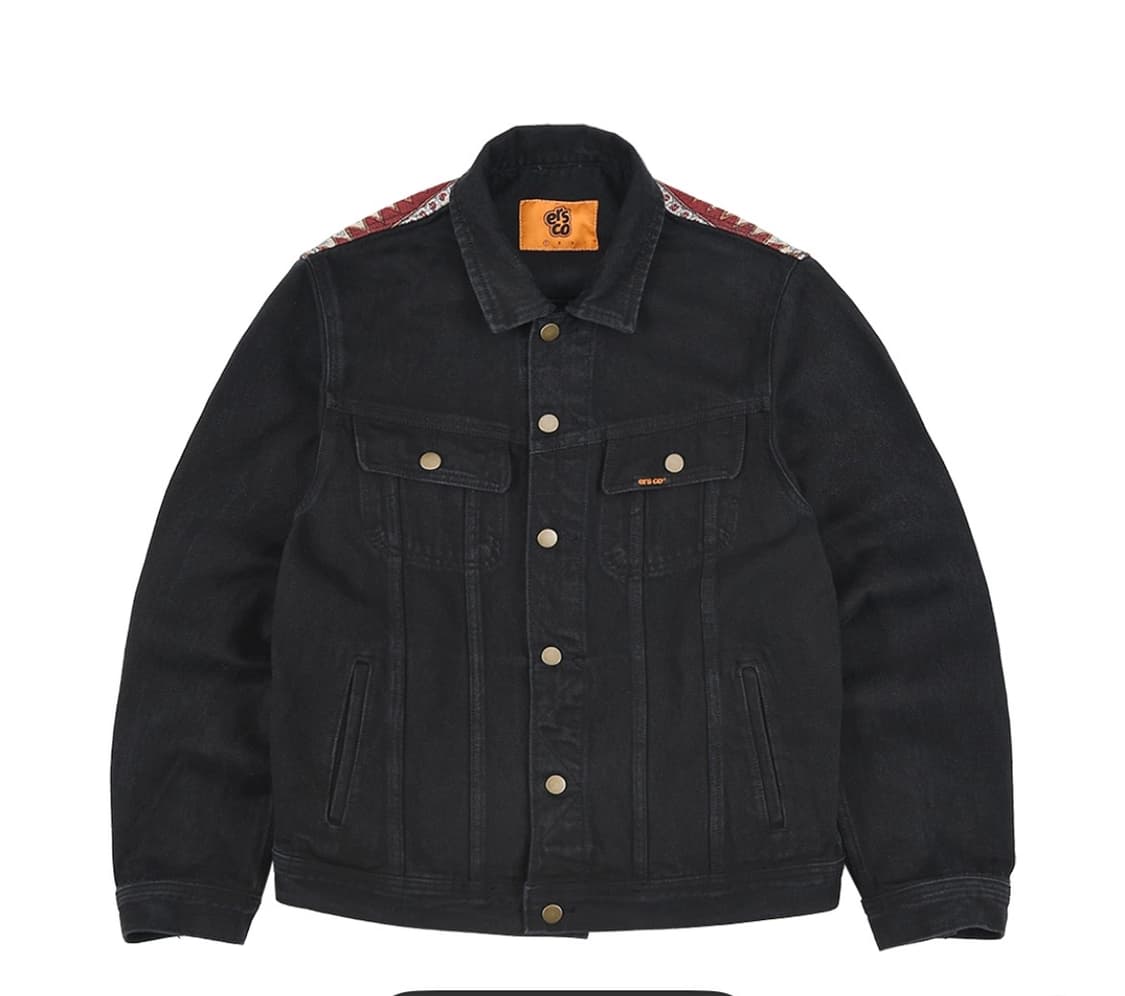 이알에스코 데님 트러커 자켓 블랙 상품이미지1