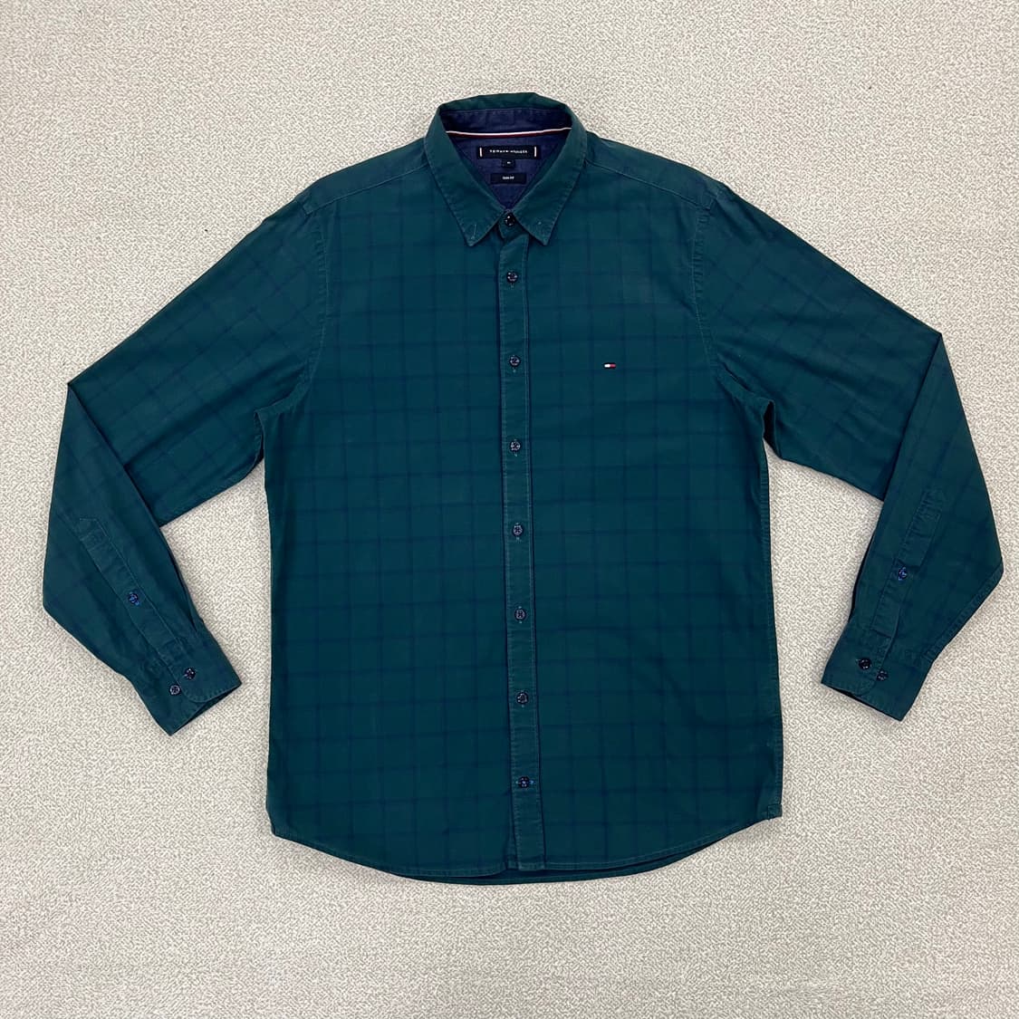 [M] 타미힐피거 슬림핏 타탄체크 가먼트다이 셔츠 남방 3948 상품이미지2