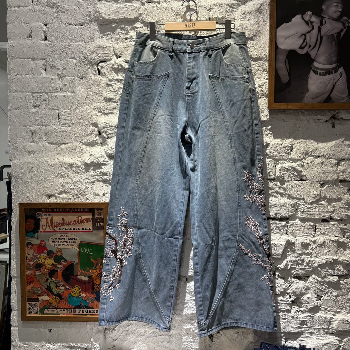 일제빈티지 사쿠라,기사 자수 데님팬츠 상품이미지2