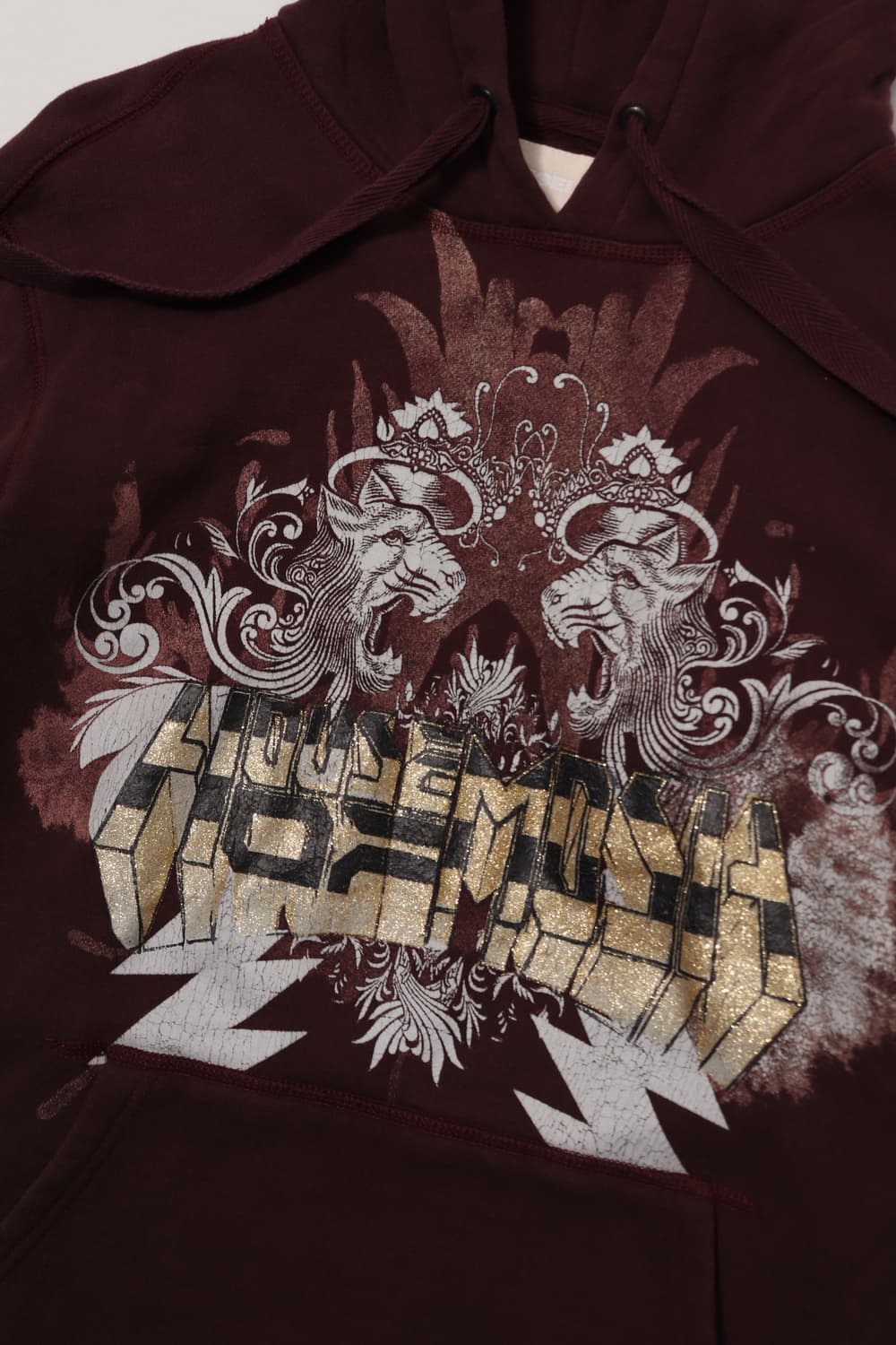 DIESEL 버건디 프린팅 기모 후드티셔츠 women L 상품이미지4