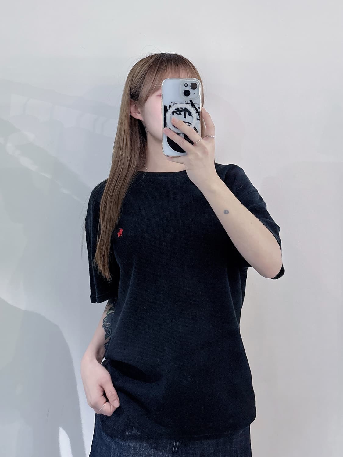 폴로랄프로렌 레드포니 블랙 와플 반팔 니트 상품이미지2