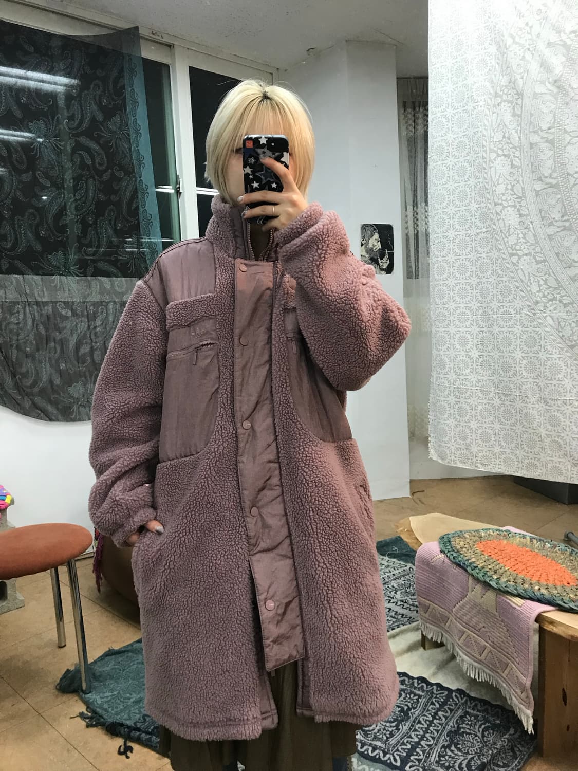 아디다스 여성 양털 롱 후리스 자켓  상품이미지2