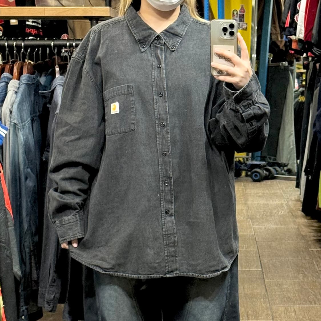 [HI] 칼하트 긴팔 데님셔츠 블랙  상품이미지1