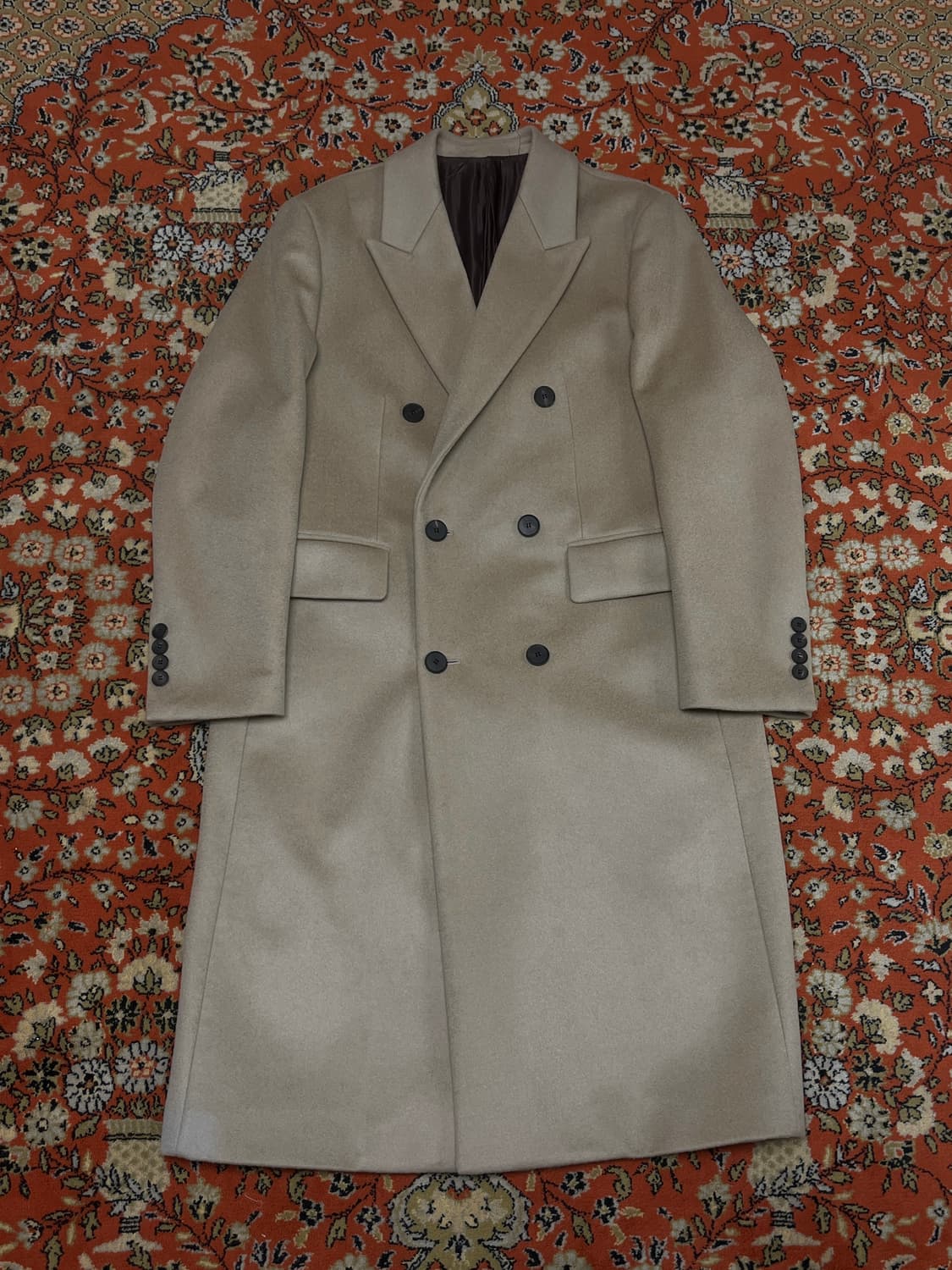 [48] 마마가리 더블 코트 베이지 상품이미지1