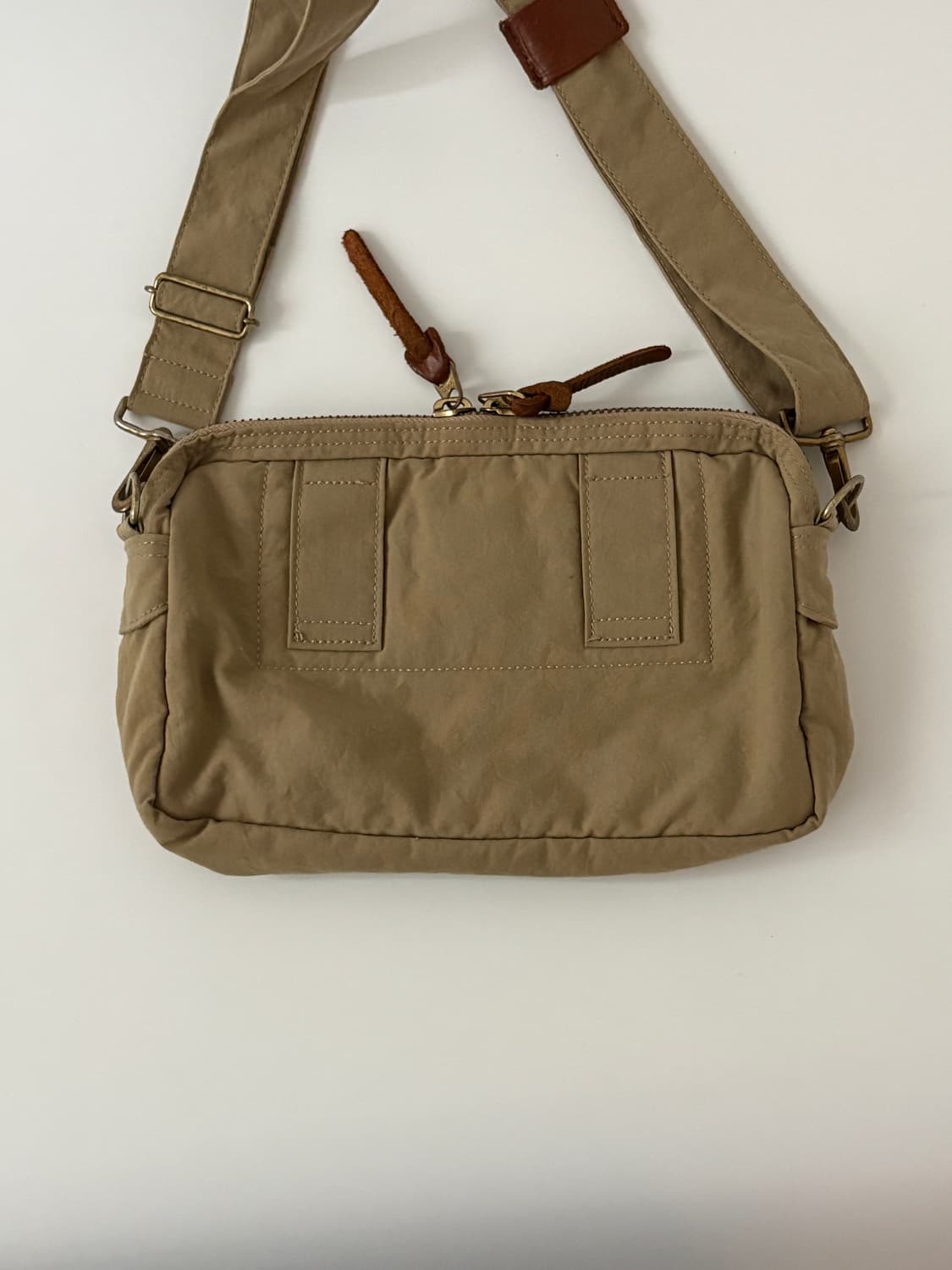 Cotton Mesh Pocket Shoulder Bag (Camel) 상품이미지5
