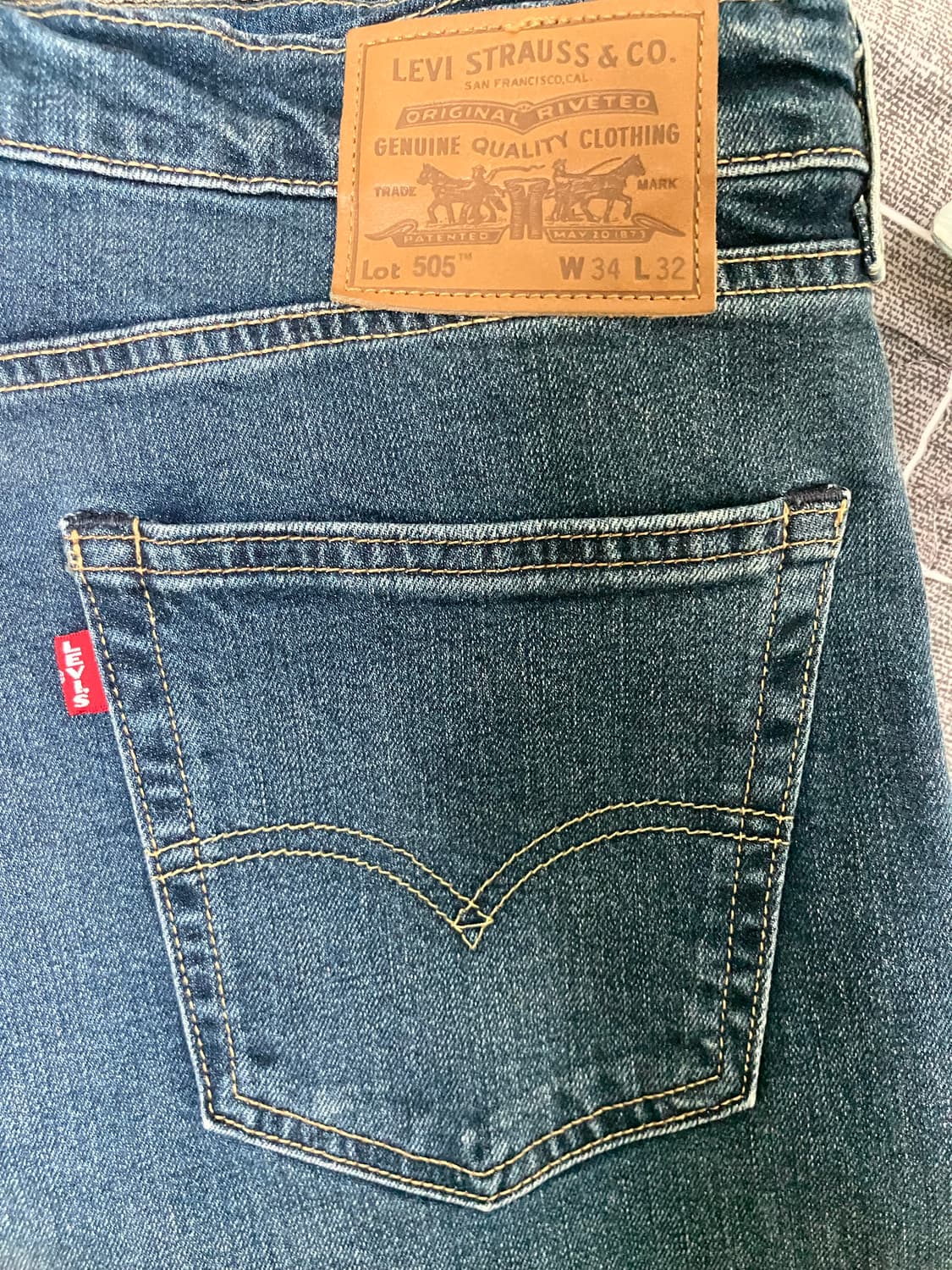 리바이스 505 W34 L32 가죽탭 상품이미지2