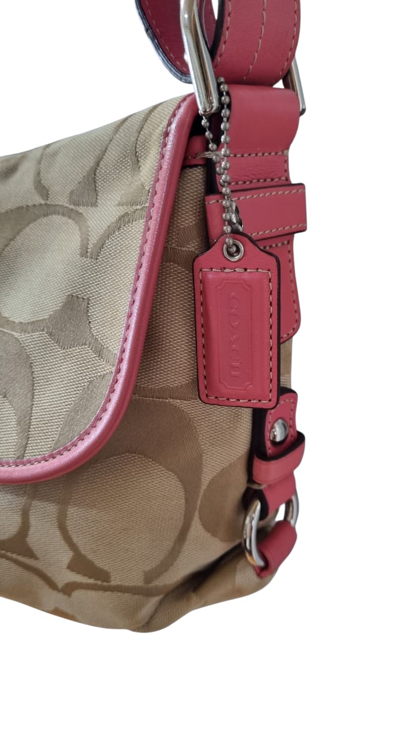 코치 시그니처 숄더백 베이지 핑크 히메 갸루 y2k 올드코치 빈티지코치 상품이미지4