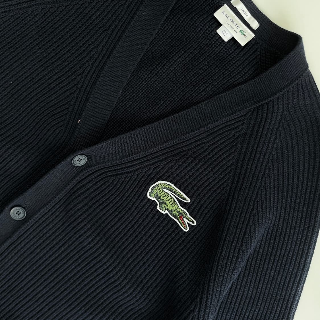 Lacoste  라코스테 자수 코튼 니트 가디건 상품이미지2
