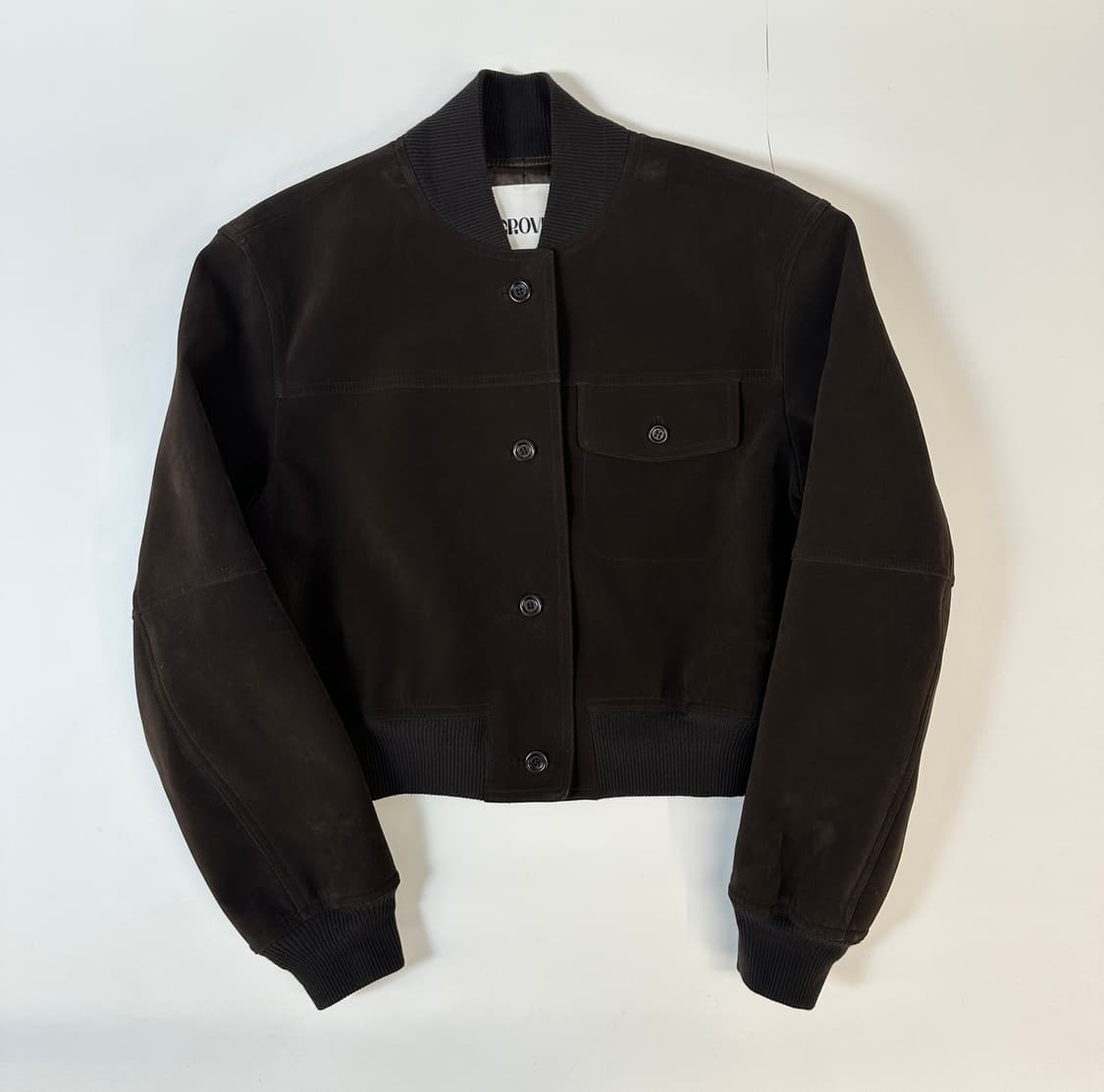 그로브 누아 스웨이드 크롭 자켓 (다크브라운) 상품이미지2