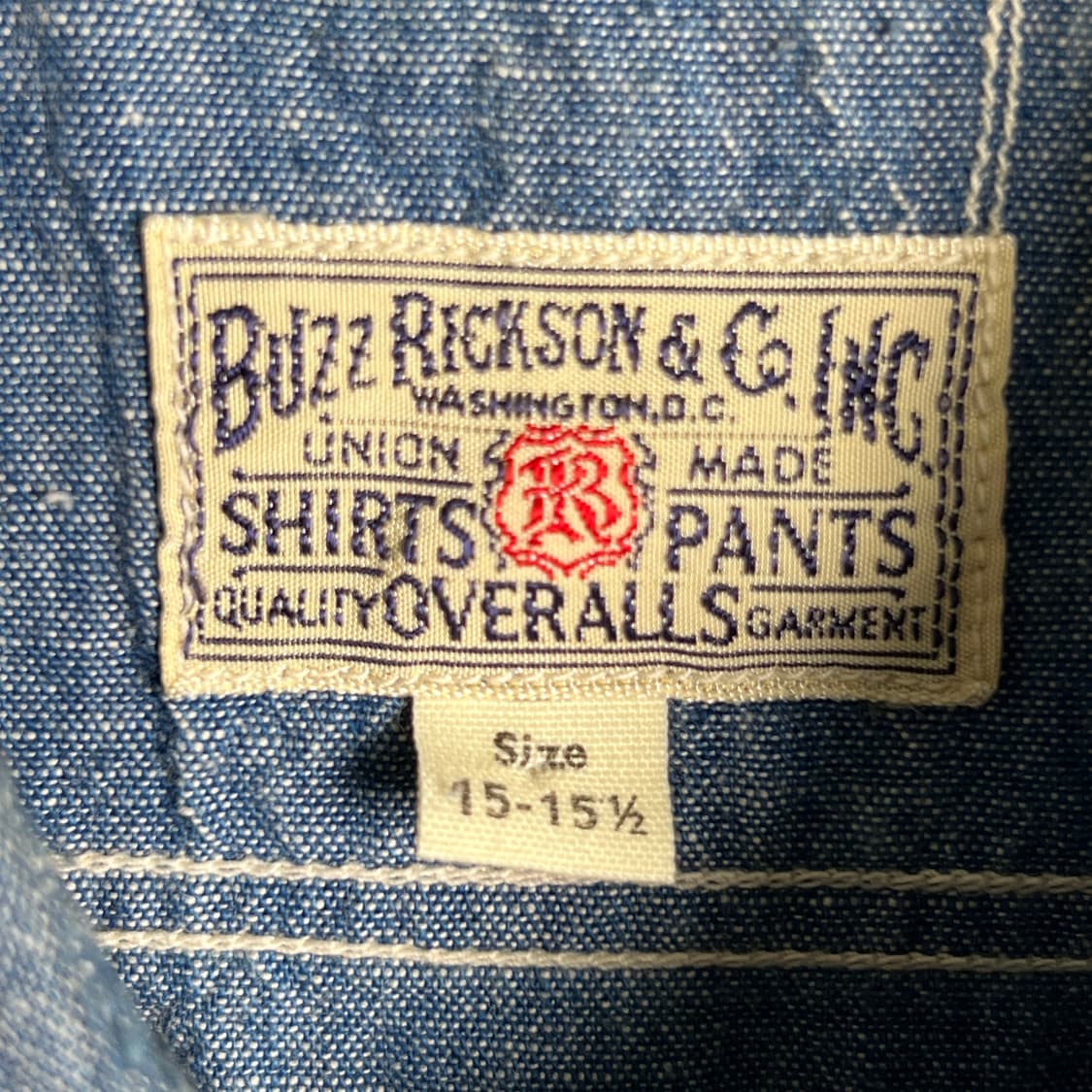 버즈 릭슨 샴브레이 데님 반팔 워크 셔츠 M 상품이미지4