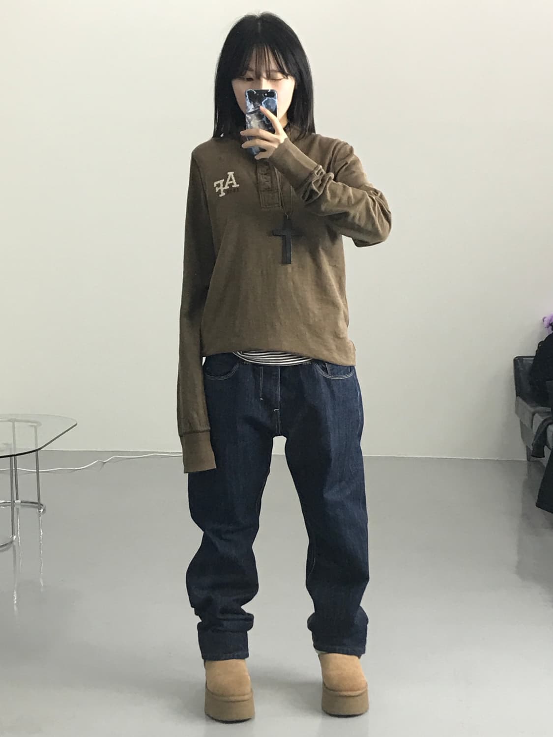  아베크롬비 헨리넥 브라운 롱 슬리브 상품이미지2