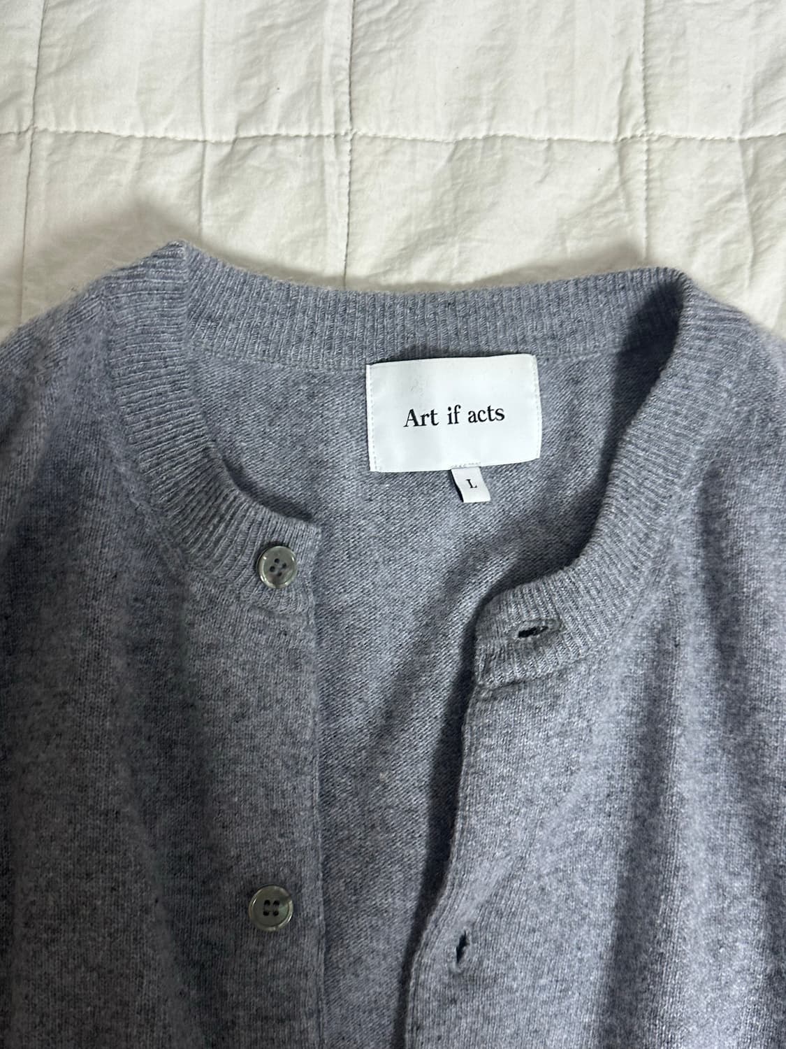 아트이프액츠 홀가먼트 라운드넥 가디건 L 상품이미지2