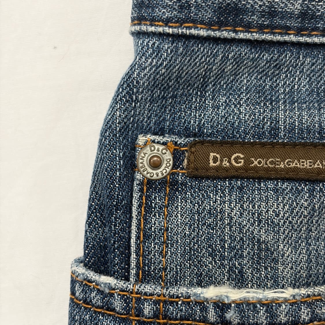 돌체앤가바나 D&G 빈티지 로고 패치 데님 팬츠 상품이미지4