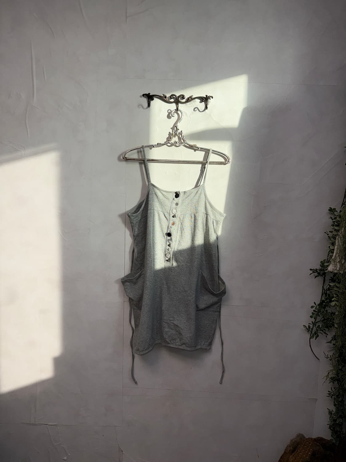 Gray button pocket cotton ops 상품이미지4