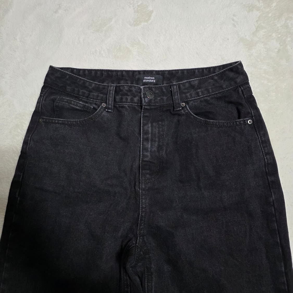 (30)여성 무신사스탠다드 스트레이트 데님 팬츠 블랙 상품이미지2