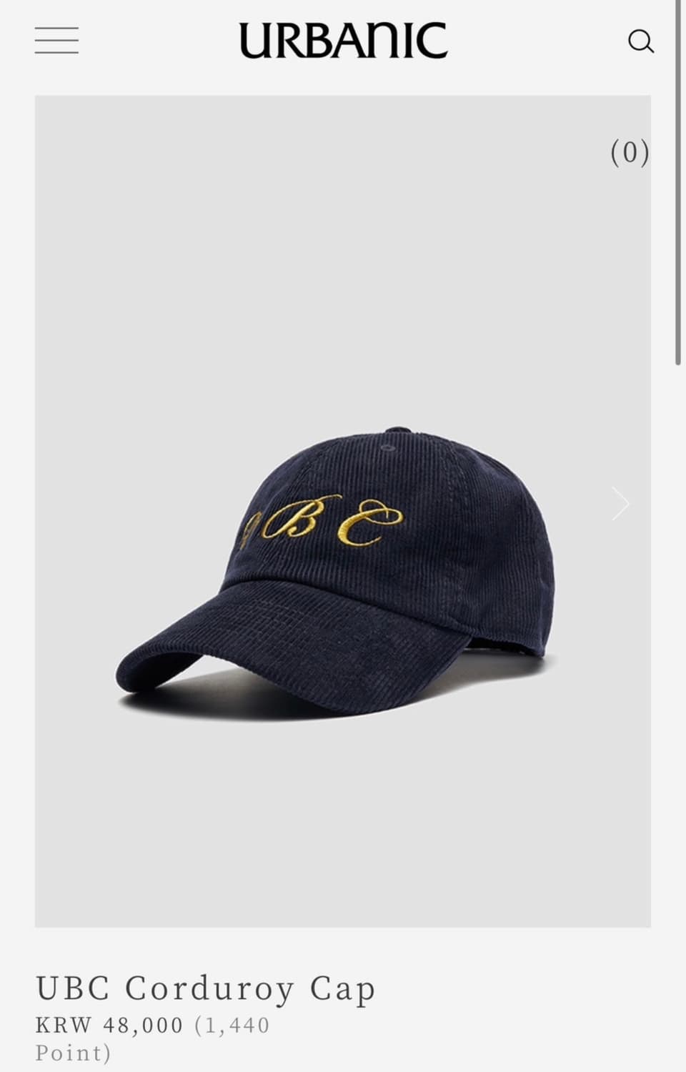 얼바닉 ubc 코듀로이 볼캡  상품이미지1