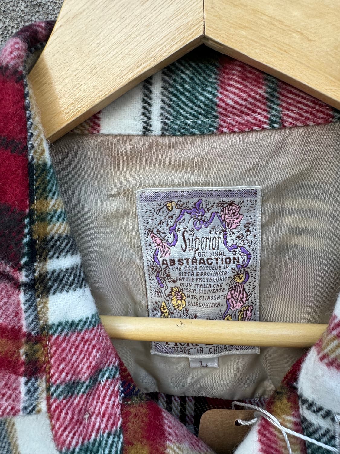 일본 빈티지 투포켓 멀티컬러 체크 패턴 플란넬 셔츠 L 상품이미지4