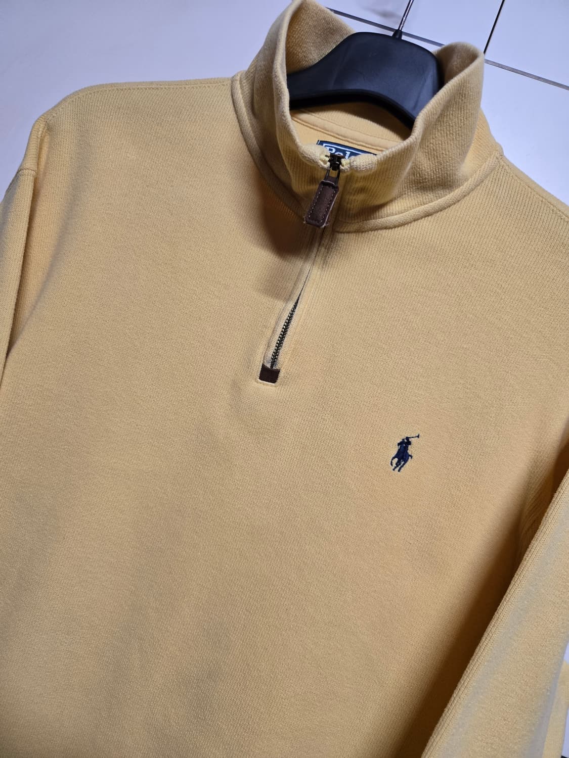 폴로 랄프로렌 남성 엘로우 코튼 반집업 니트 상품이미지2